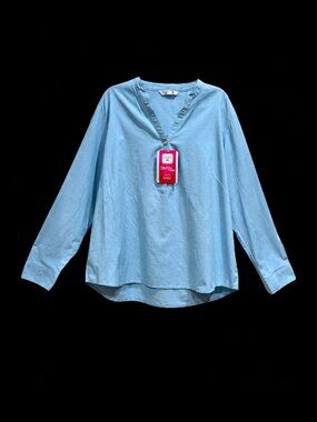 NWT Riders by Lee Turquoise Long Sleeve V-Neck Tunic - XXL